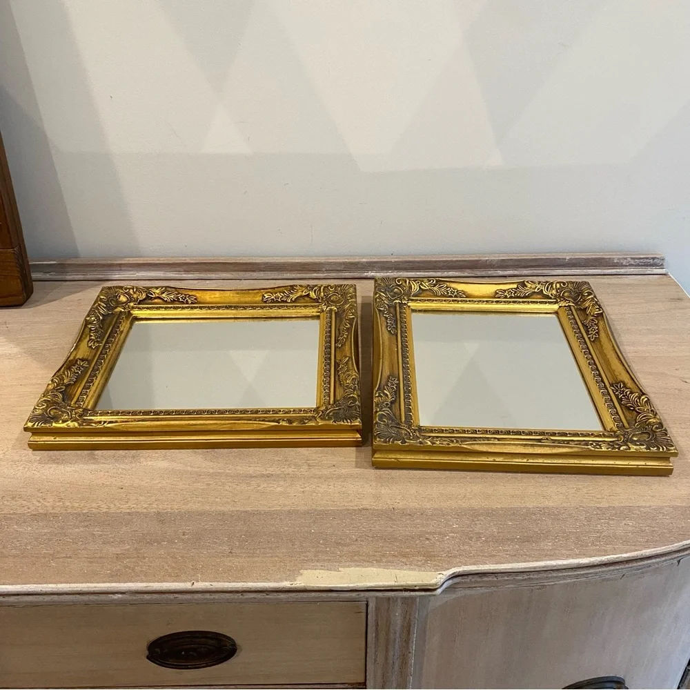 Vintage Ornate Guild Wood Mirror International Bazaar Gold